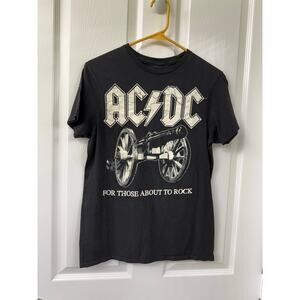 AC/DC for those about to rock VINTAGE SM cotton 2004 Rock Band tee shirt black